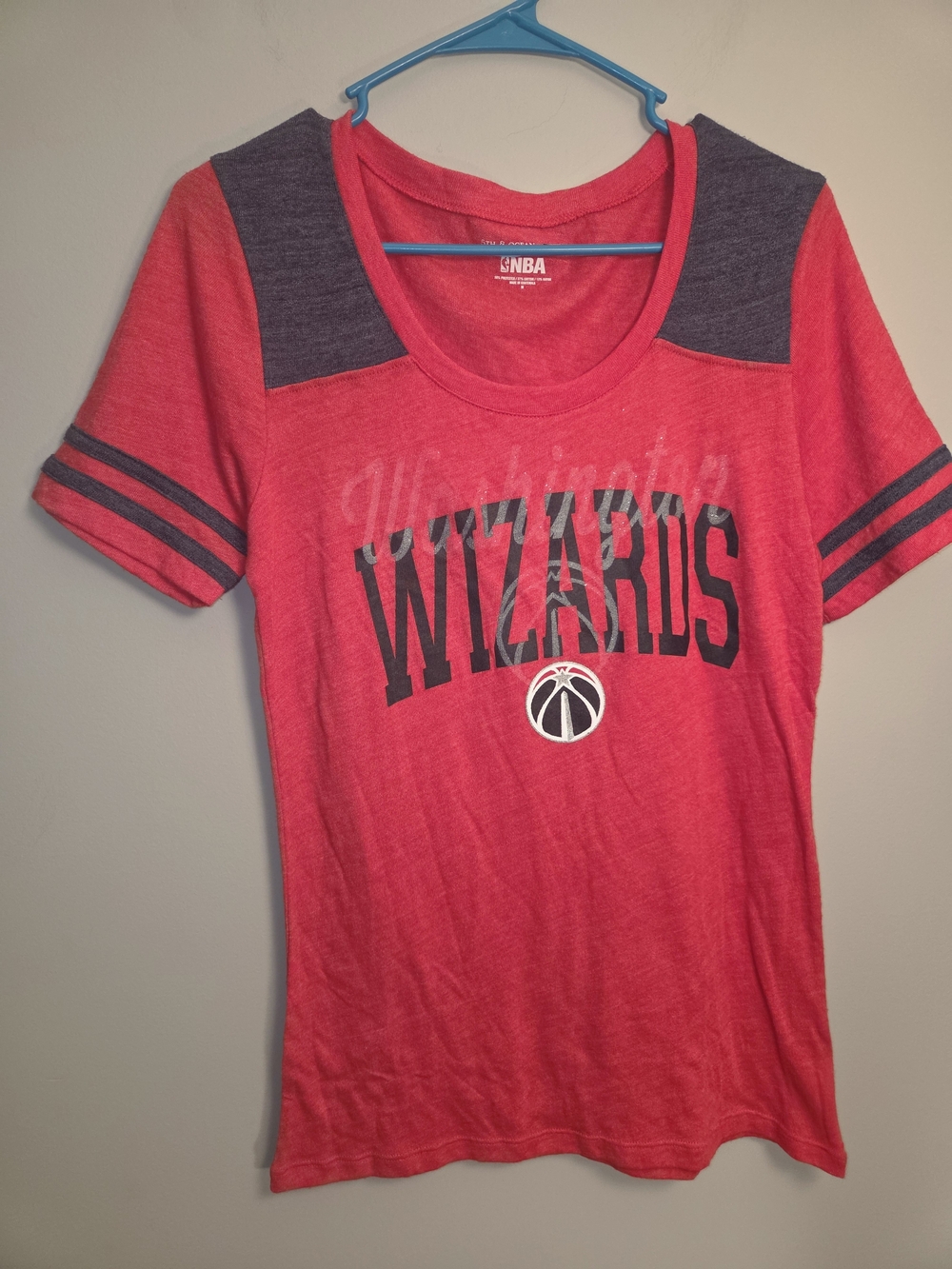 New Era Red Wizards Short Sleeve Tee with Gray Accents